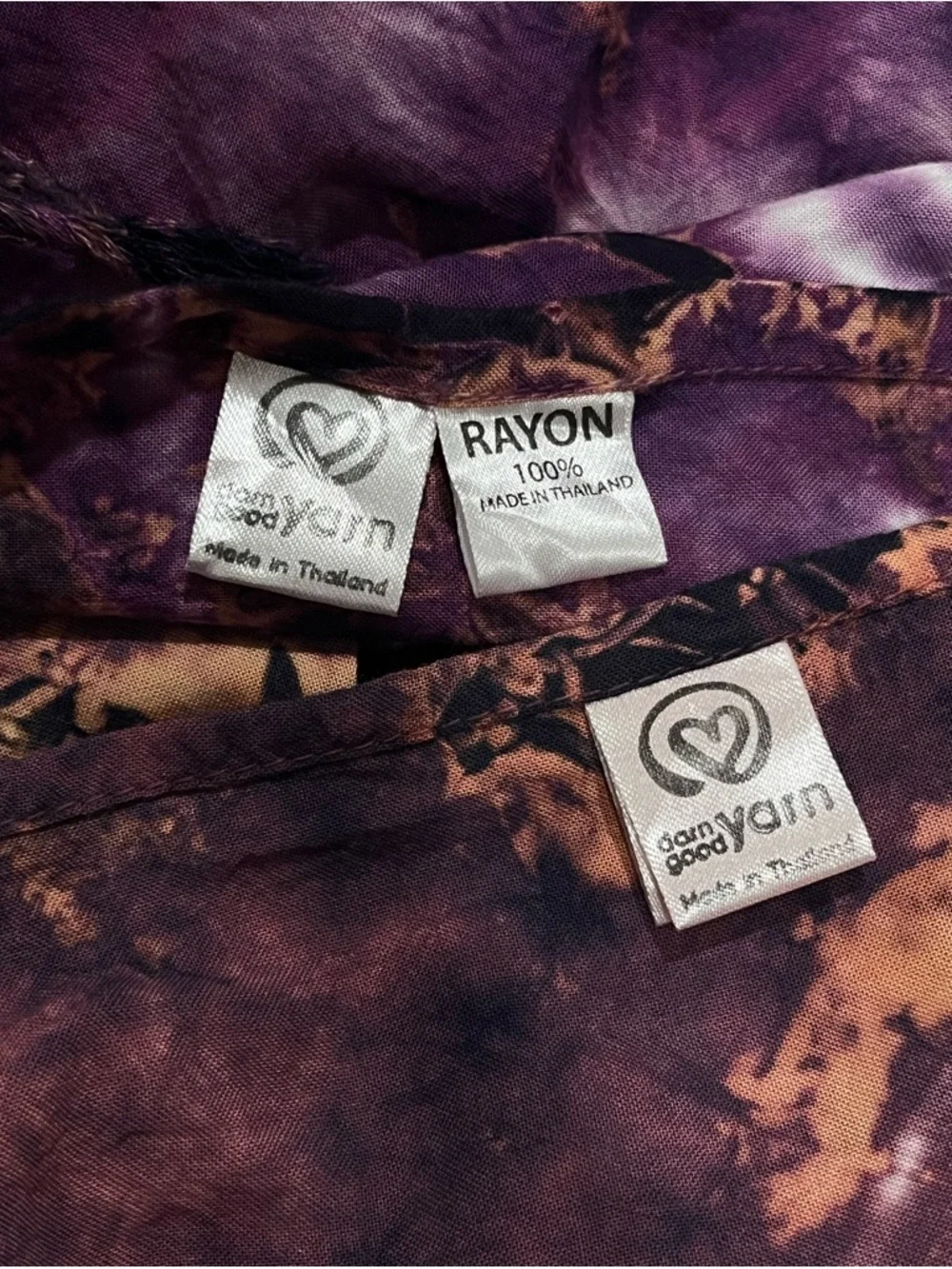 Darn Good Yarn - Lot of 2 Scarves - Tie Dye Scarf Shawl Wrap